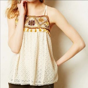 Anthropologie HD in Paris Tikal Tassel Lace Top
